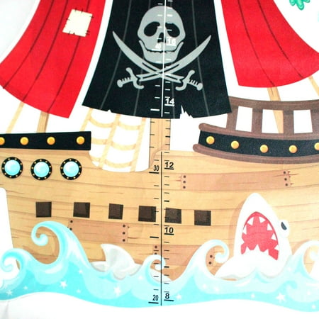 AirSMall Pirate Ruler Wall Decal Nursery Wall Stickers Body Height Measure Children Wall Stickers Childrens Ruler as First Apartment Gift Wall Sticker Pirate Wall Decoration